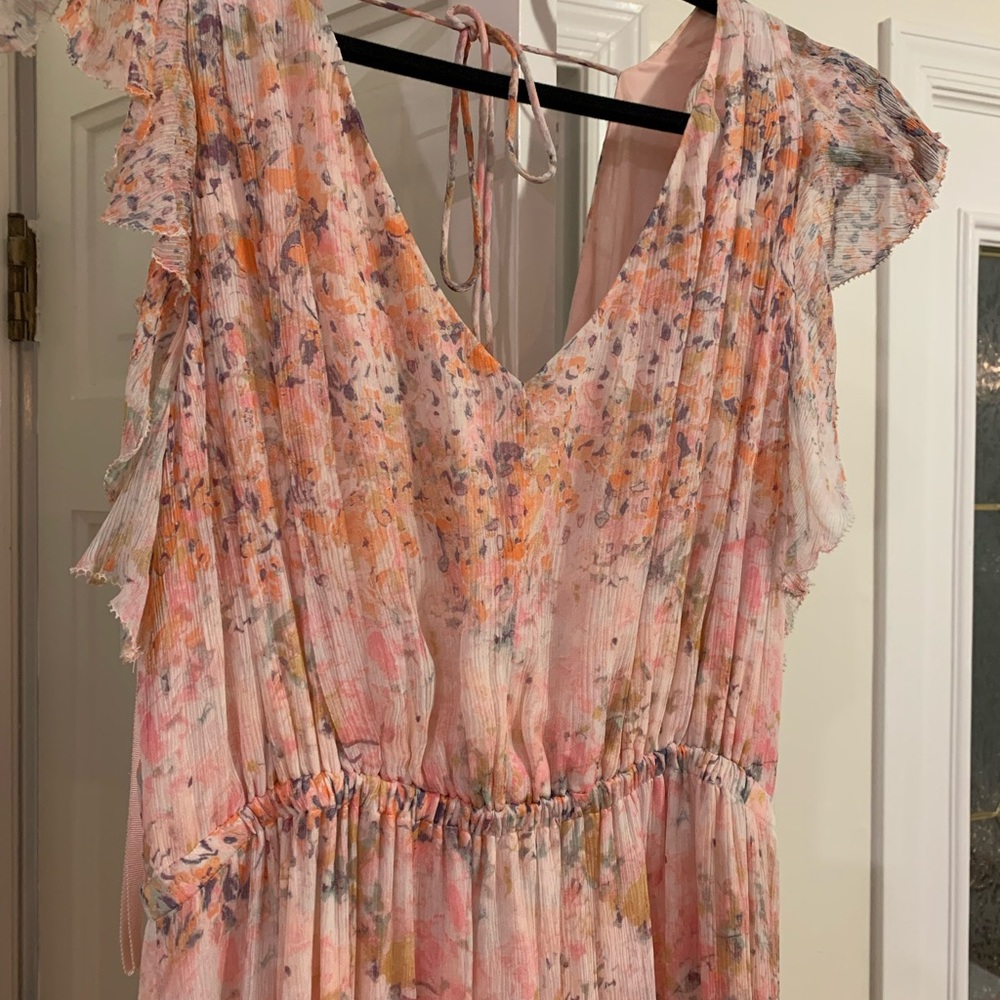 Pink floral cocktail dress